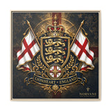Matte Canvas: Lionheart England Crest Wall Art — Framed Union Jack Shield Print