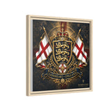 Matte Canvas: Lionheart England Crest Wall Art — Framed Union Jack Shield Print