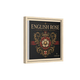 English Rose Matte Framed Canvas – Vintage Tudor Crest Wall Art