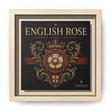 English Rose Matte Framed Canvas – Vintage Tudor Crest Wall Art
