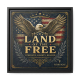 Framed Canvas - "Land of the Free" Patriotic Eagle Wall Art