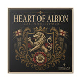 Heart of Albion Framed Canvas Wall Art — Vintage English Lion Crest