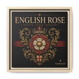 English Rose Matte Framed Canvas – Vintage Tudor Crest Wall Art