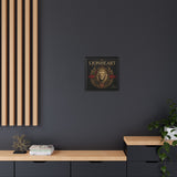 Lionheart Framed Canvas Print — Regal Crowned Lion Wall Art (Matte)