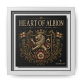 Heart of Albion Framed Canvas Wall Art — Vintage English Lion Crest