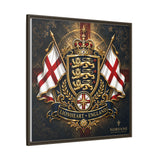 Matte Canvas: Lionheart England Crest Wall Art — Framed Union Jack Shield Print