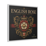 English Rose Matte Framed Canvas – Vintage Tudor Crest Wall Art
