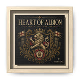 Heart of Albion Framed Canvas Wall Art — Vintage English Lion Crest