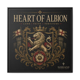 Heart of Albion Framed Canvas Wall Art — Vintage English Lion Crest