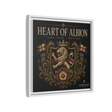 Heart of Albion Framed Canvas Wall Art — Vintage English Lion Crest