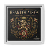 Heart of Albion Framed Canvas Wall Art — Vintage English Lion Crest