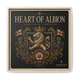 Heart of Albion Framed Canvas Wall Art — Vintage English Lion Crest