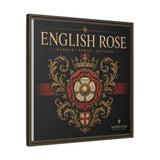 English Rose Matte Framed Canvas – Vintage Tudor Crest Wall Art