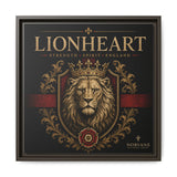 Lionheart Framed Canvas Print — Regal Crowned Lion Wall Art (Matte)