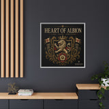 Heart of Albion Framed Canvas Wall Art — Vintage English Lion Crest