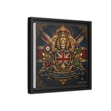 Britannia Lion Framed Canvas Wall Art — Union Jack Crest, 'Britannia • Unity • Pride'