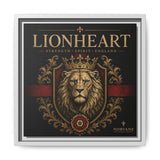 Lionheart Framed Canvas Print — Regal Crowned Lion Wall Art (Matte)
