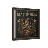 Heart of Albion Framed Canvas Wall Art — Vintage English Lion Crest