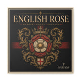 English Rose Matte Framed Canvas – Vintage Tudor Crest Wall Art