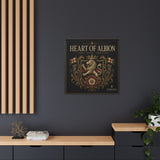 Heart of Albion Framed Canvas Wall Art — Vintage English Lion Crest