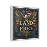 Framed Canvas - "Land of the Free" Patriotic Eagle Wall Art