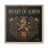 Heart of Albion Framed Canvas Wall Art — Vintage English Lion Crest