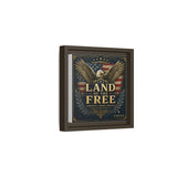 Framed Canvas - "Land of the Free" Patriotic Eagle Wall Art
