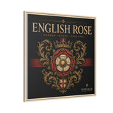 English Rose Matte Framed Canvas – Vintage Tudor Crest Wall Art