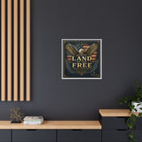 Framed Canvas - "Land of the Free" Patriotic Eagle Wall Art