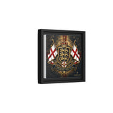 Matte Canvas: Lionheart England Crest Wall Art — Framed Union Jack Shield Print