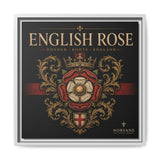 English Rose Matte Framed Canvas – Vintage Tudor Crest Wall Art