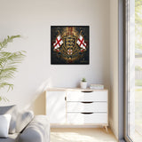 Matte Canvas: Lionheart England Crest Wall Art — Framed Union Jack Shield Print