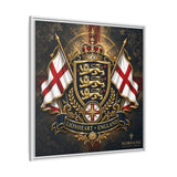 Matte Canvas: Lionheart England Crest Wall Art — Framed Union Jack Shield Print