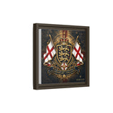 Matte Canvas: Lionheart England Crest Wall Art — Framed Union Jack Shield Print