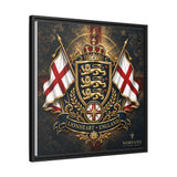Matte Canvas: Lionheart England Crest Wall Art — Framed Union Jack Shield Print