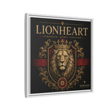 Lionheart Framed Canvas Print — Regal Crowned Lion Wall Art (Matte)