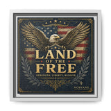 Framed Canvas - "Land of the Free" Patriotic Eagle Wall Art