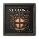 St George Shield Matte Canvas Framed Wall Art — England Crest Decor