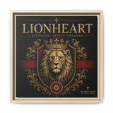 Lionheart Framed Canvas Print — Regal Crowned Lion Wall Art (Matte)
