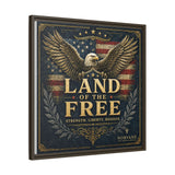 Framed Canvas - "Land of the Free" Patriotic Eagle Wall Art