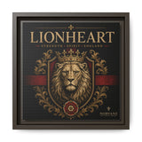 Lionheart Framed Canvas Print — Regal Crowned Lion Wall Art (Matte)