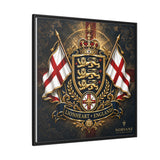 Matte Canvas: Lionheart England Crest Wall Art — Framed Union Jack Shield Print