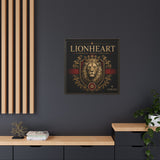 Lionheart Framed Canvas Print — Regal Crowned Lion Wall Art (Matte)
