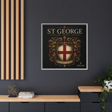 St George Shield Matte Canvas Framed Wall Art — England Crest Decor