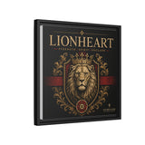 Lionheart Framed Canvas Print — Regal Crowned Lion Wall Art (Matte)