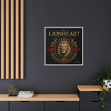 Lionheart Framed Canvas Print — Regal Crowned Lion Wall Art (Matte)