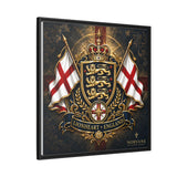 Matte Canvas: Lionheart England Crest Wall Art — Framed Union Jack Shield Print