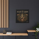 Heart of Albion Framed Canvas Wall Art — Vintage English Lion Crest
