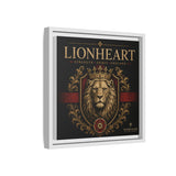 Lionheart Framed Canvas Print — Regal Crowned Lion Wall Art (Matte)