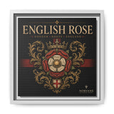 English Rose Matte Framed Canvas – Vintage Tudor Crest Wall Art